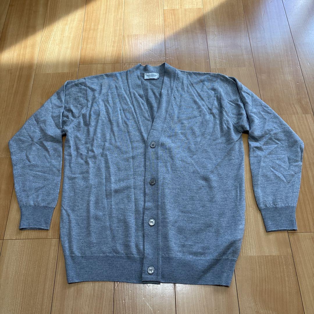 かしと 　JOHN SMEDLEY グレー カーディガン M JOHN SMEDLEY ジョンスメドレー カーディガン/BURLEY エクストラ