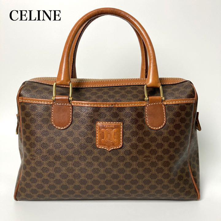 【美品】CELINE セリーヌ マカダム ハンドバッグ CELINE(セリーヌ) ハンドバッグ美品 マカダム柄 ベージュ×ダーク