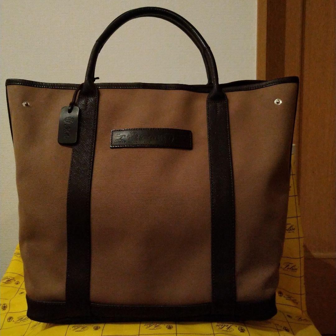 〈特価〉【極美品】☆フェリージ☆キャンバス&レザートート 特価〉【極美品】☆フェリージ☆キャンバス&レザートート