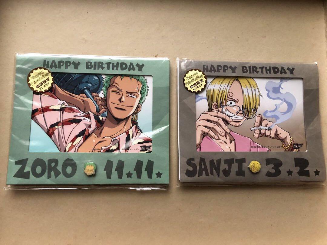 Happy Birthday ブロマイドセット 2点 ピンズ付き ゾロ サンジ