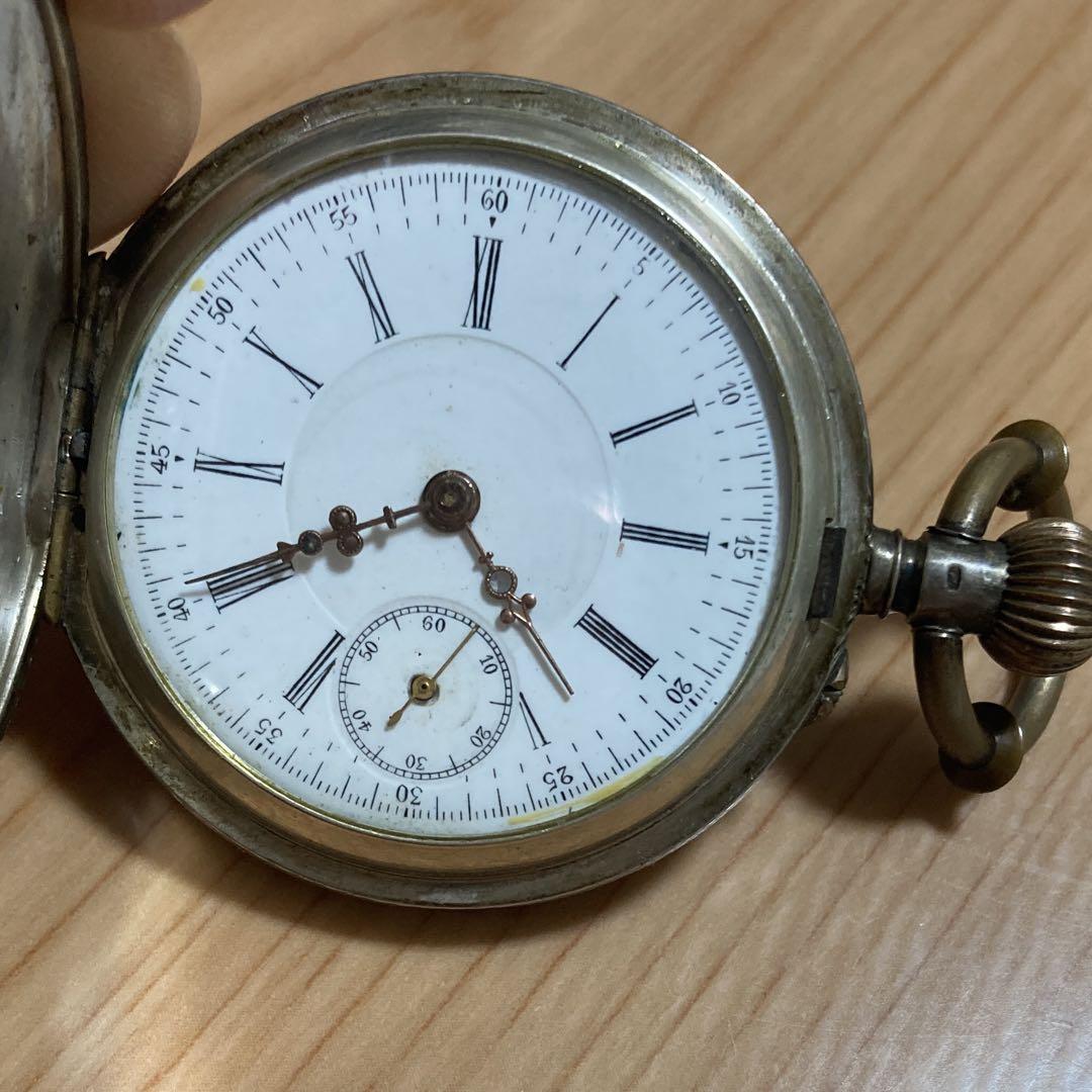 レッツ商会 懐中時計 手巻き 銀無垢 両蓋 アンティーク 骨董【稼動品】 レッツ商会 懐中時計 手巻き 銀無垢 両蓋 アンティーク 骨董
