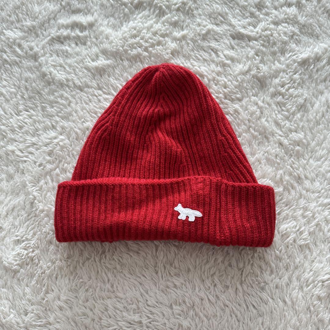 MAISON KITSUNE メゾンキツネ リブ編みニット帽（MAISON KITSUNE