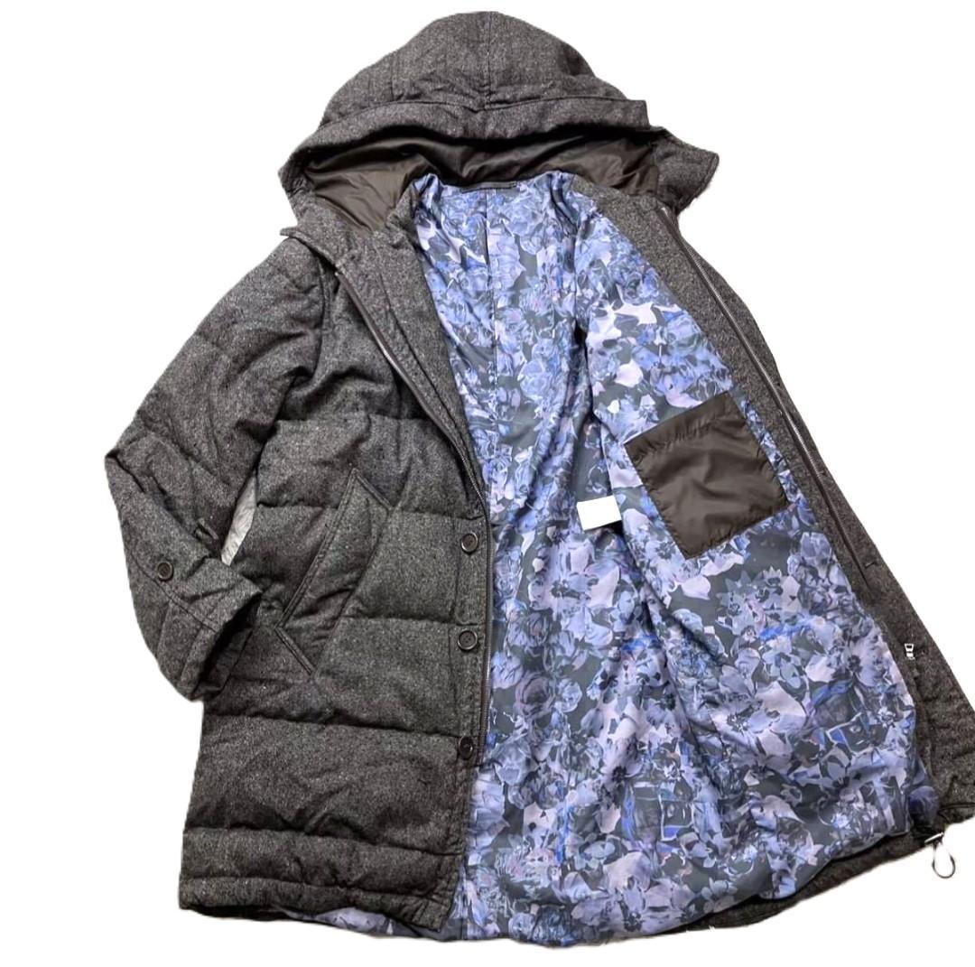 極美品　L　ポールスミス　2way　ダウンジャケット　花柄　リブ　肉厚 シープレザーダウンジャケット（243125480YLB