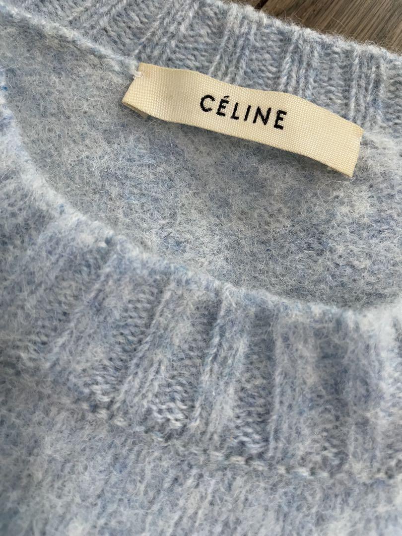 CÉLINE 水色 クルーネック セーター CÉLINE 水色 クルーネック セーター（メランジクルーネックニット）