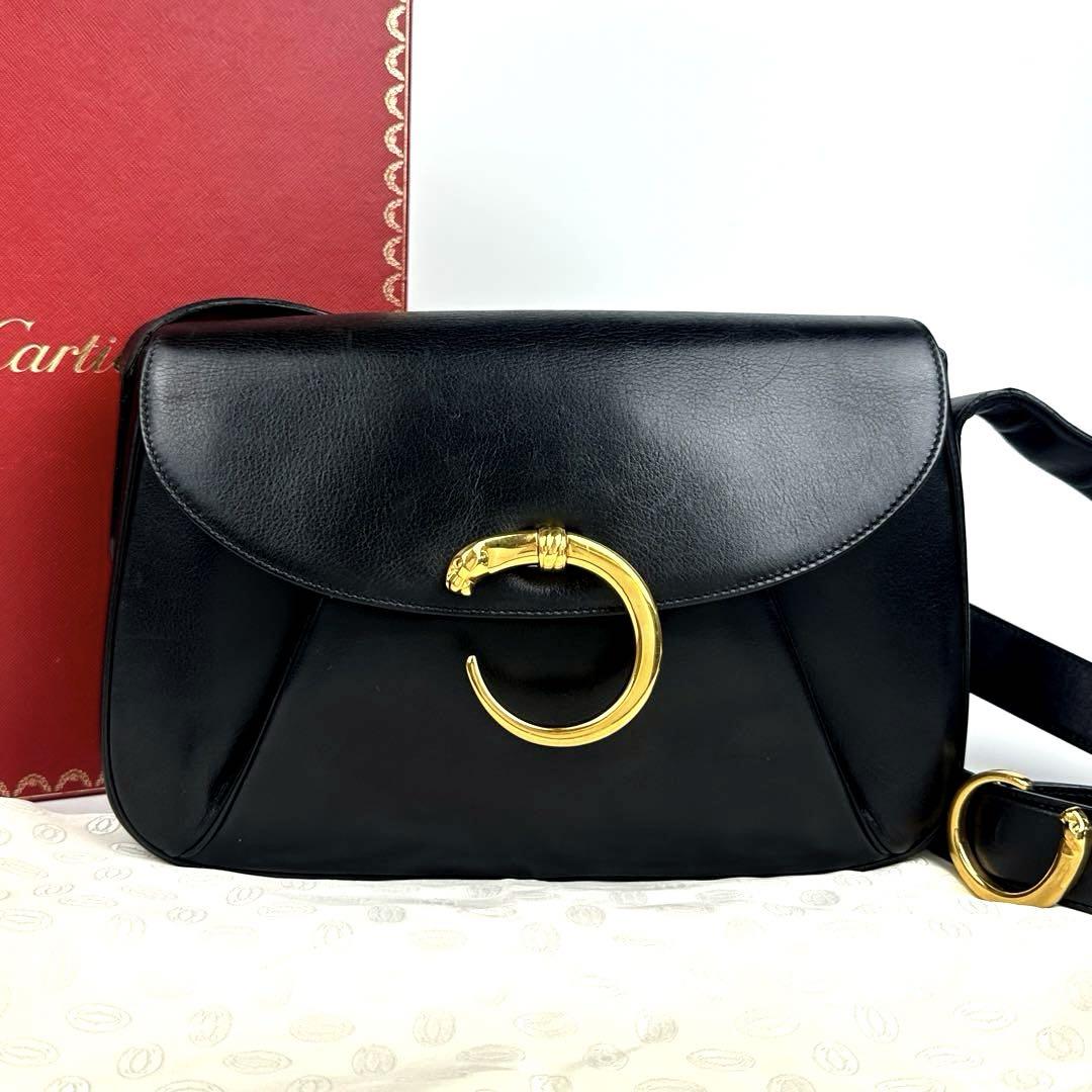 美品】カルティエ パンテール ショルダーバッグ ゴールド金具