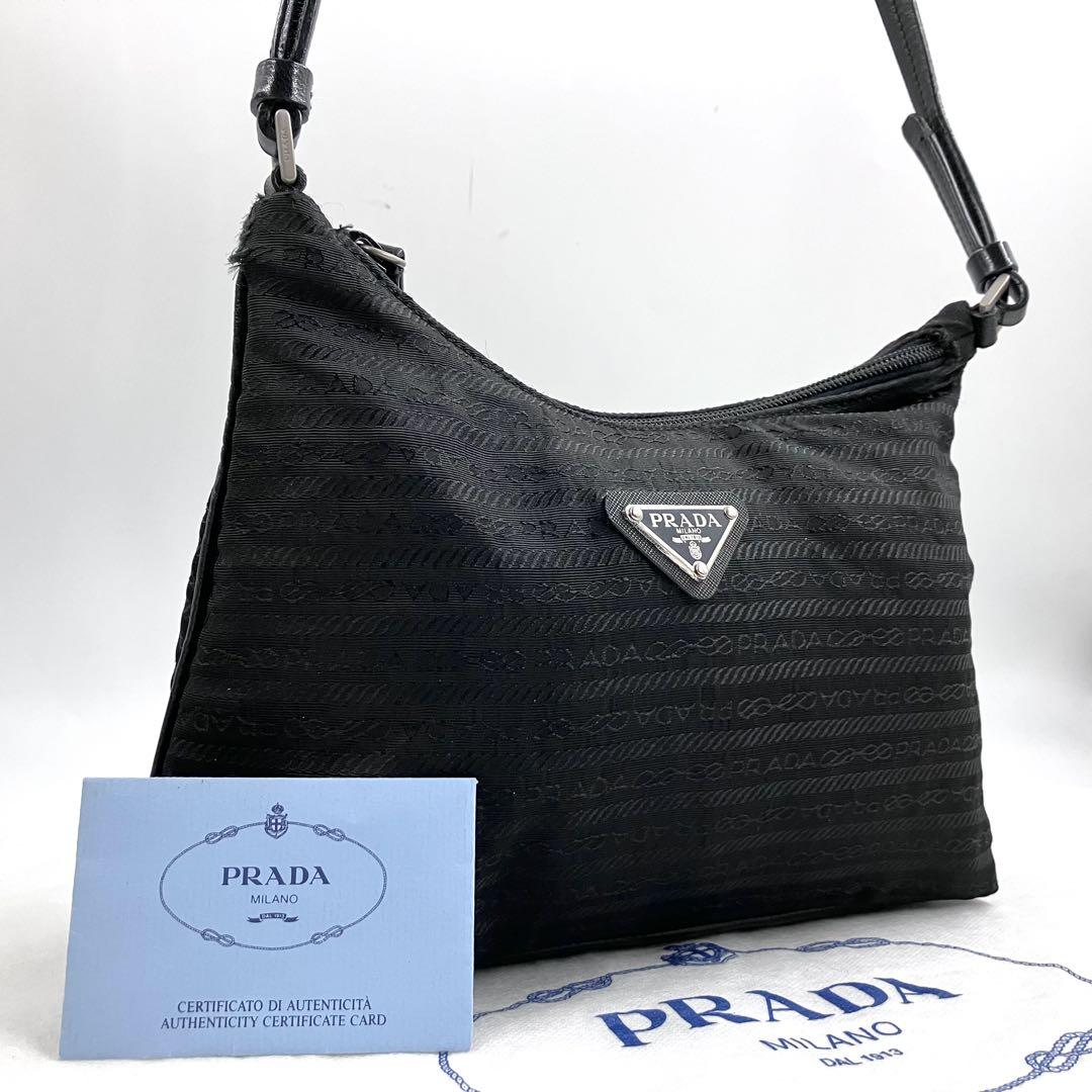 プラダ 2709 アクセサリーポーチ ポシェット 三角ロゴ ブラック PRADA プラダ 三角ロゴプレート アクセサリーポーチ ブラック