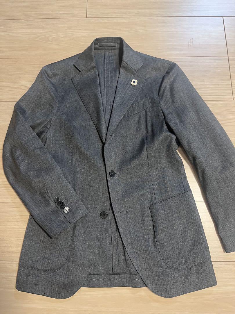 y*4様 美品 LARDINI テーラードジャケット 春夏 ウール100% グレ LARDINI グレー テーラードジャケット(LARDINI | テーラード