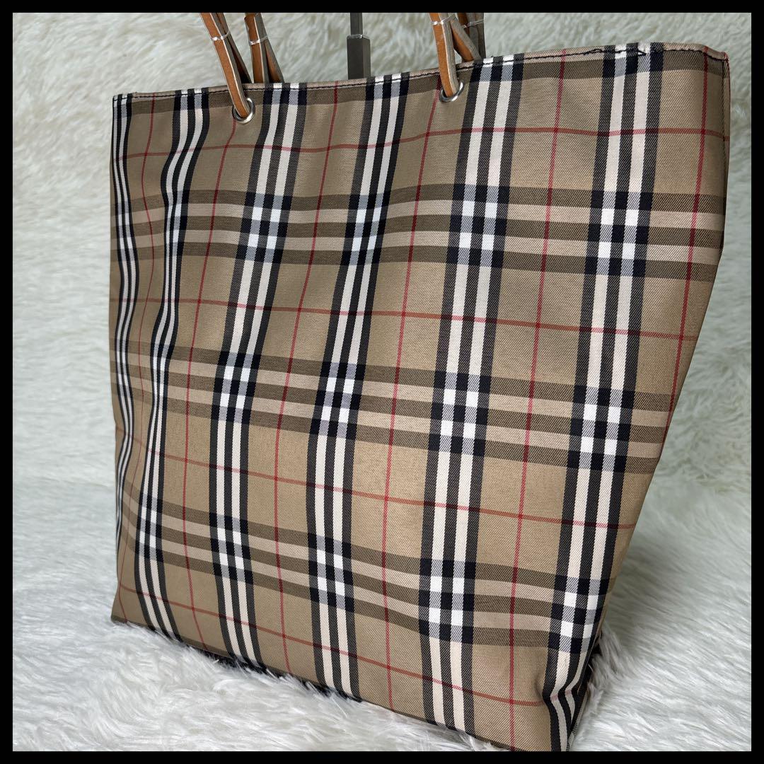 BURBERRY バーバリーロンドン トートバッグ ノバチェック スナップ開閉 BURBERRY バーバリーロンドン トートバッグ ノバチェック
