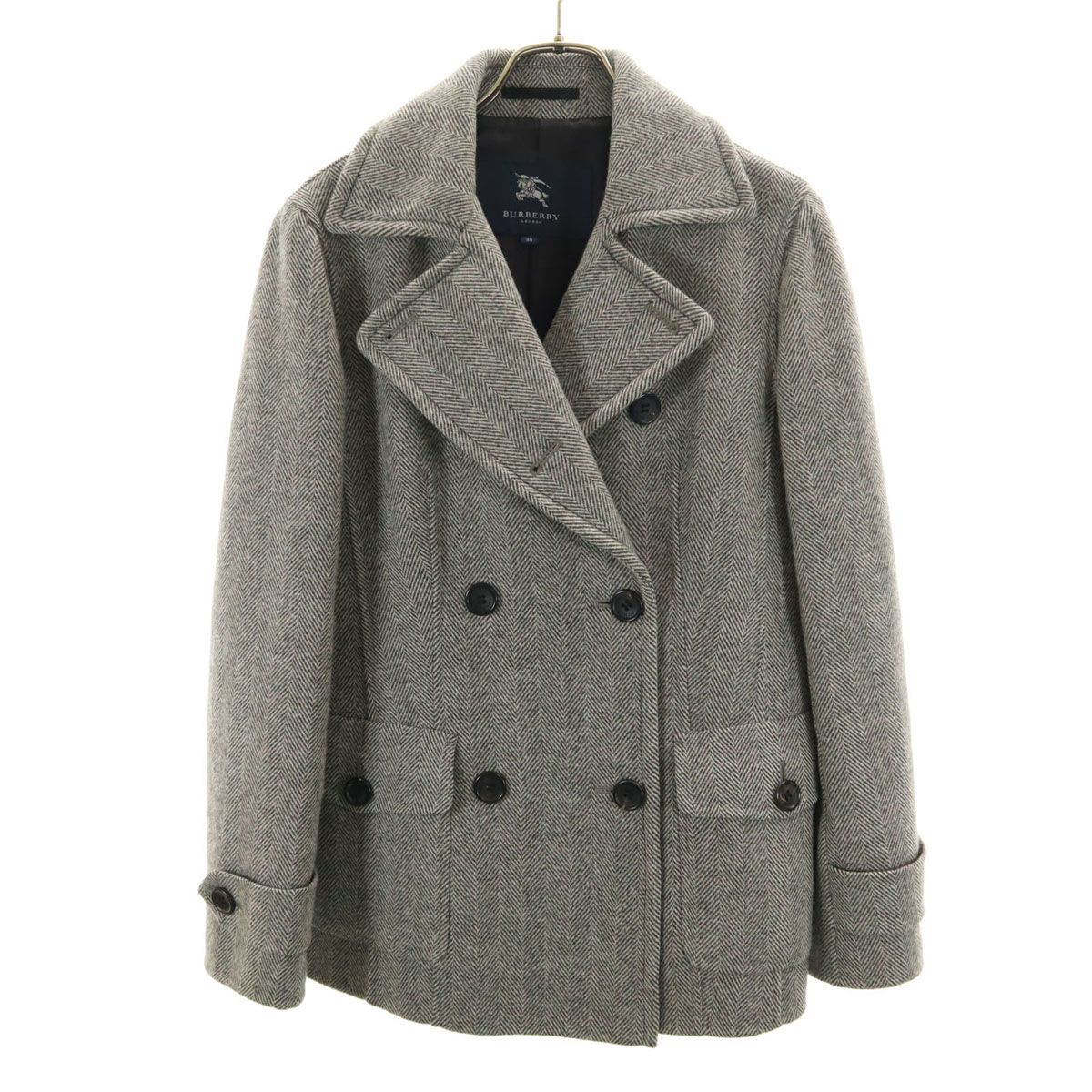 バーバリー ロンドン ウール ピーコート 38 BURBERRY LONDON バーバリーロンドン ヘリンボーン ピーコート