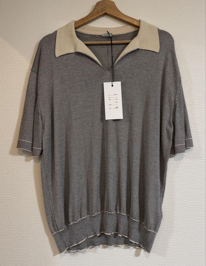 A.PRESSE スキッパー　ニットポロ　サイズ2 A.PRESSE スキッパー ニットポロ サイズ2