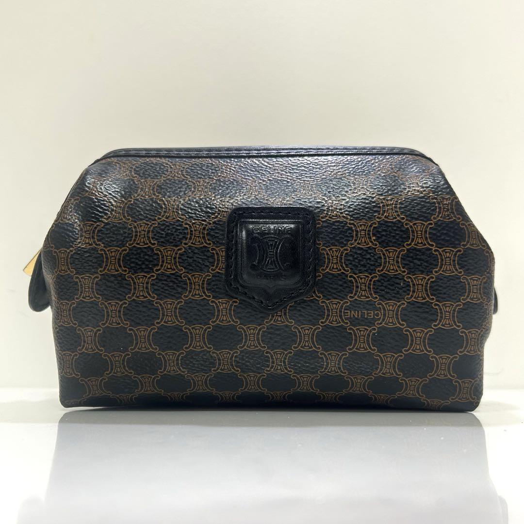 CELINE セリーヌ 黒マカダム ポーチ アクセサリー トリオンフ