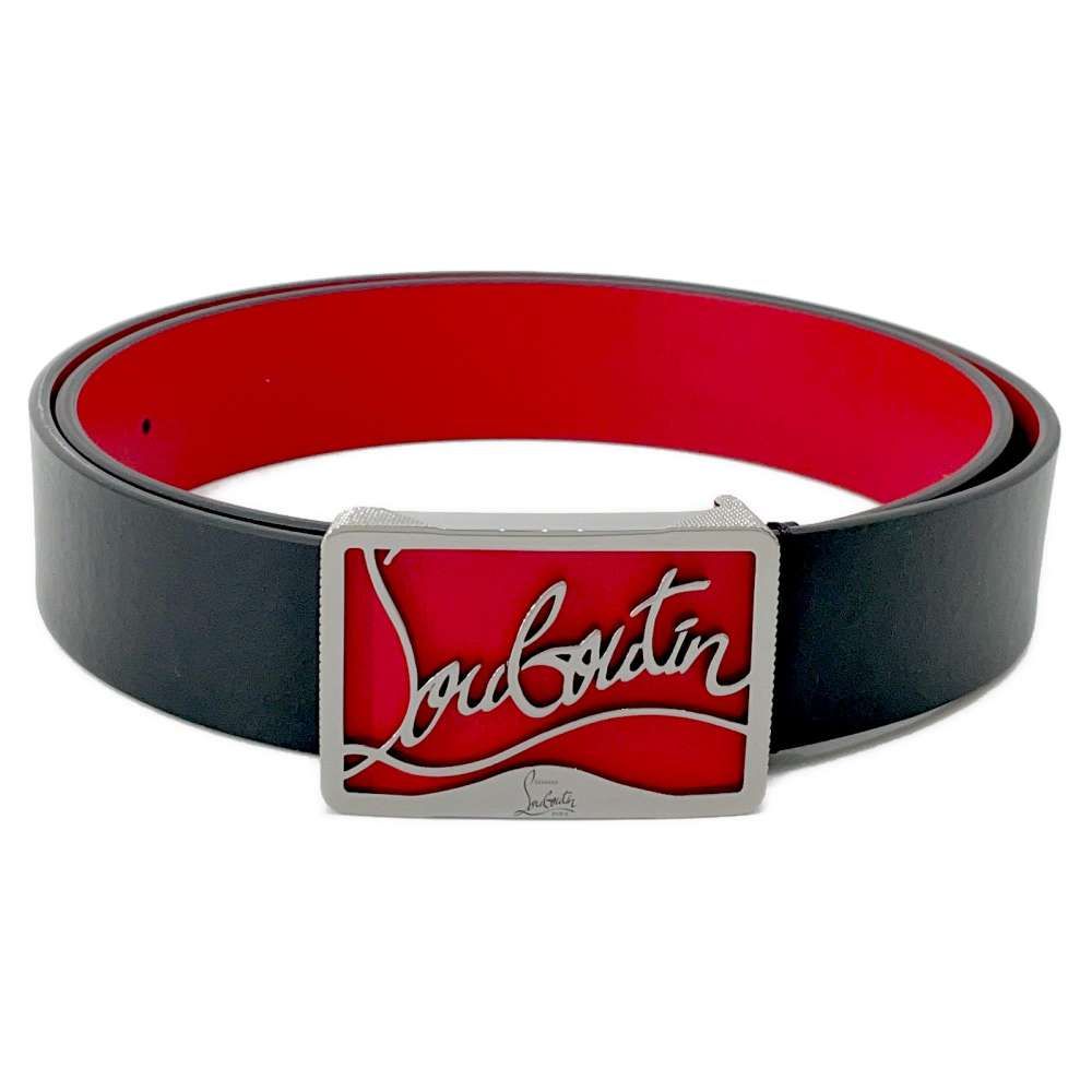 クリスチャン ルブタン RICKY BELT35CALF 90 (85〜95) RICKY BELT 35 BLACK/RED/BLACK GUNMETAL Classic Leather