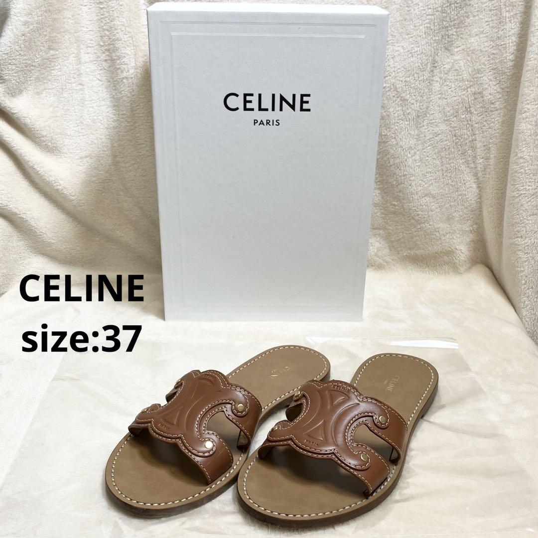 CELINE トリオンフ ミュール / カーフスキン 現行 セリーヌ サンダル CELINE】CELINE トリオンフ ミュール カーフスキン サンダル