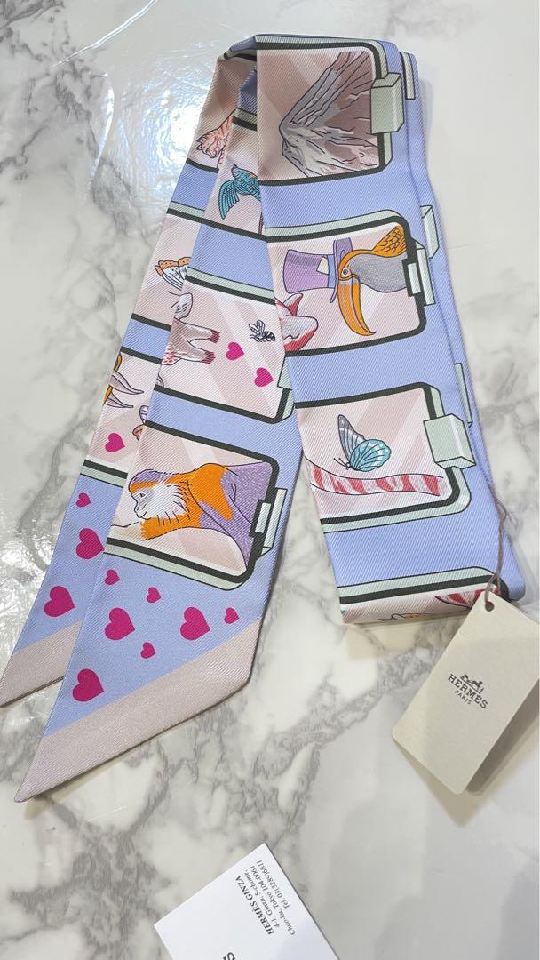 エルメス　ツイリー　エルメスストーリー　白グリス　ルージュ　ハート　セリエ　新品 エルメス ツイリー エルメスストーリー 白グリス ルージュ
