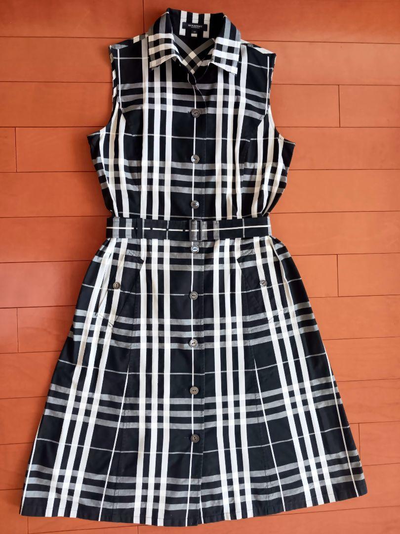 【美品】バーバリーロンドン　ノースリーブ　ワンピース　レディース40 チェック BURBERRY - 美品 バーバリー ロンドン BURBERRY LONDON