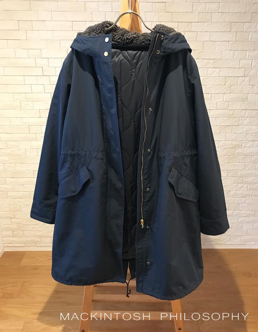 マッキントッシュフィロソフィー　ステンカラーコート　ライナー付き　ネイビー　40 MACKINTOSH PHILOSOPHY｜マッキントッシュ フィロソフィーの