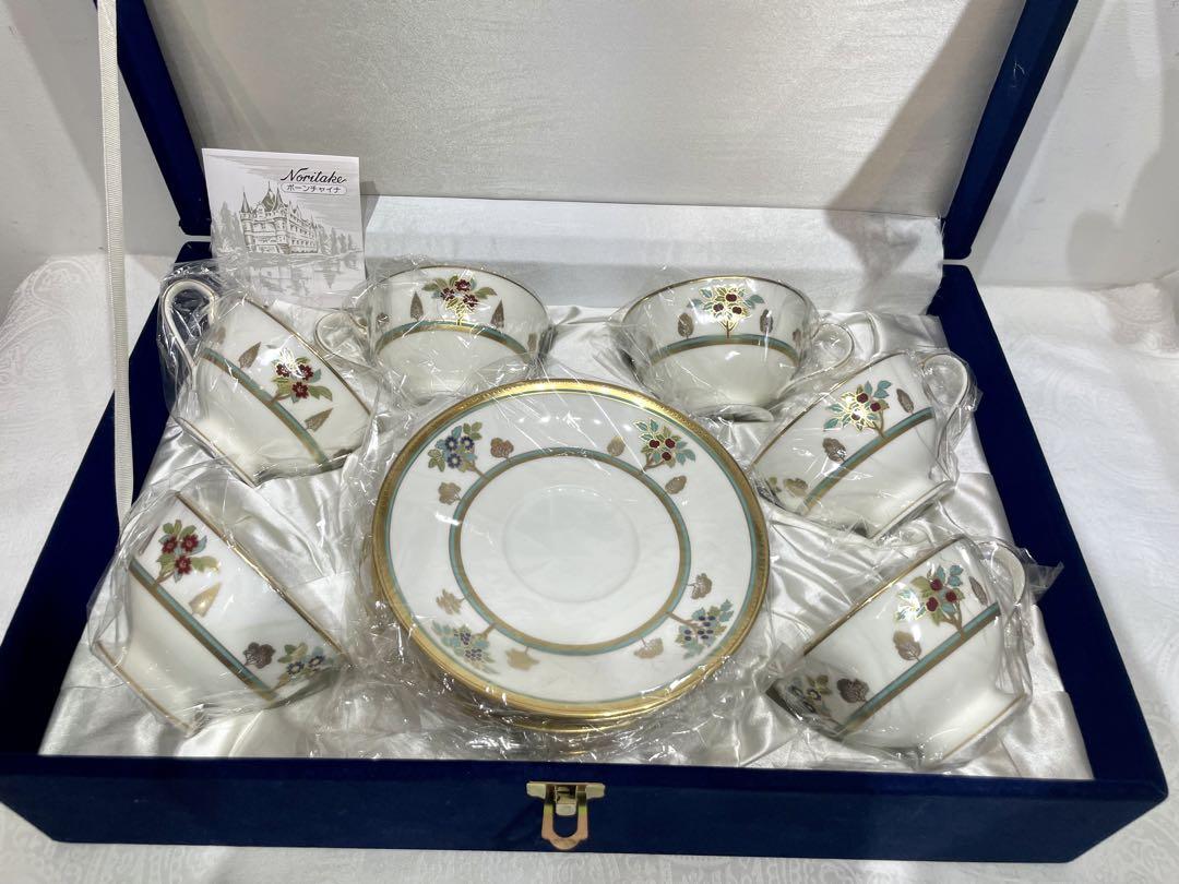 【未使用品】Noritake OASIS VERT カップ&ソーサー 7客セット 未使用品 ノリタケ OASIS VERT カップ&ソーサー 6客セット 元箱