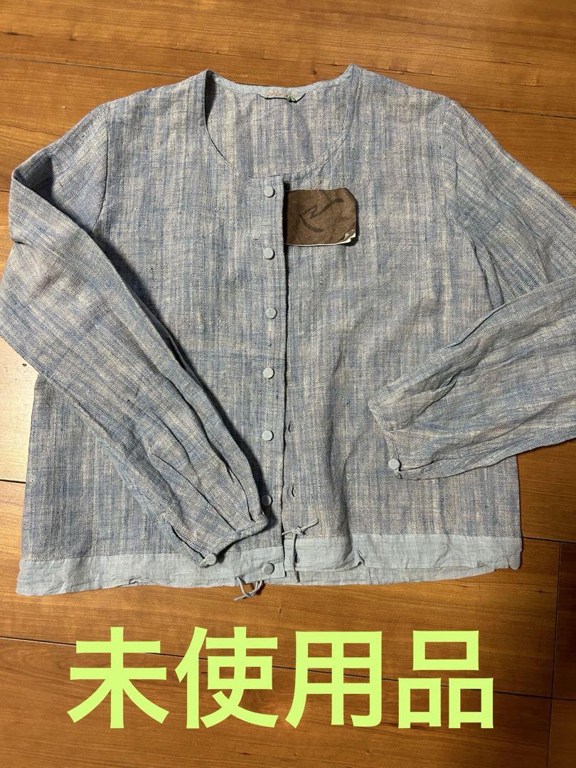 【美品】45R　フォーティーファイブアール　藍染　ペイズリー　ブラウス 美品】45R フォーティーファイブアール 藍染 ペイズリー