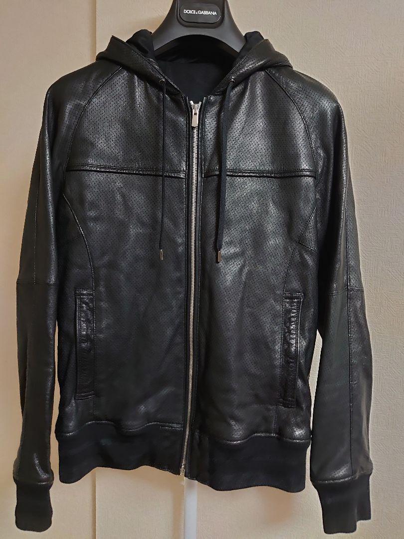 美品 5351 POUR LES HOMMES パンチングレザーパーカー46（5351