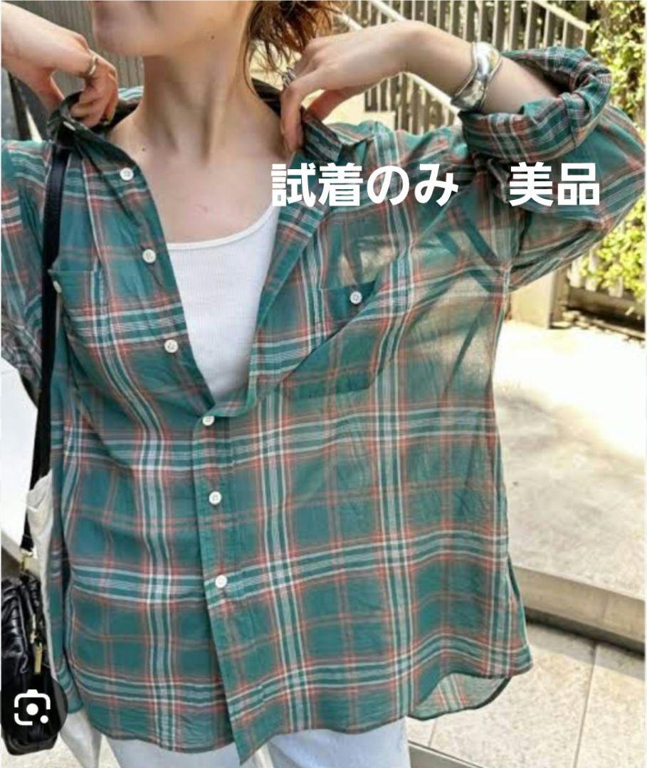 ☆試着のみ☆Spick & Span コットンボイルチェックルーズシャツ