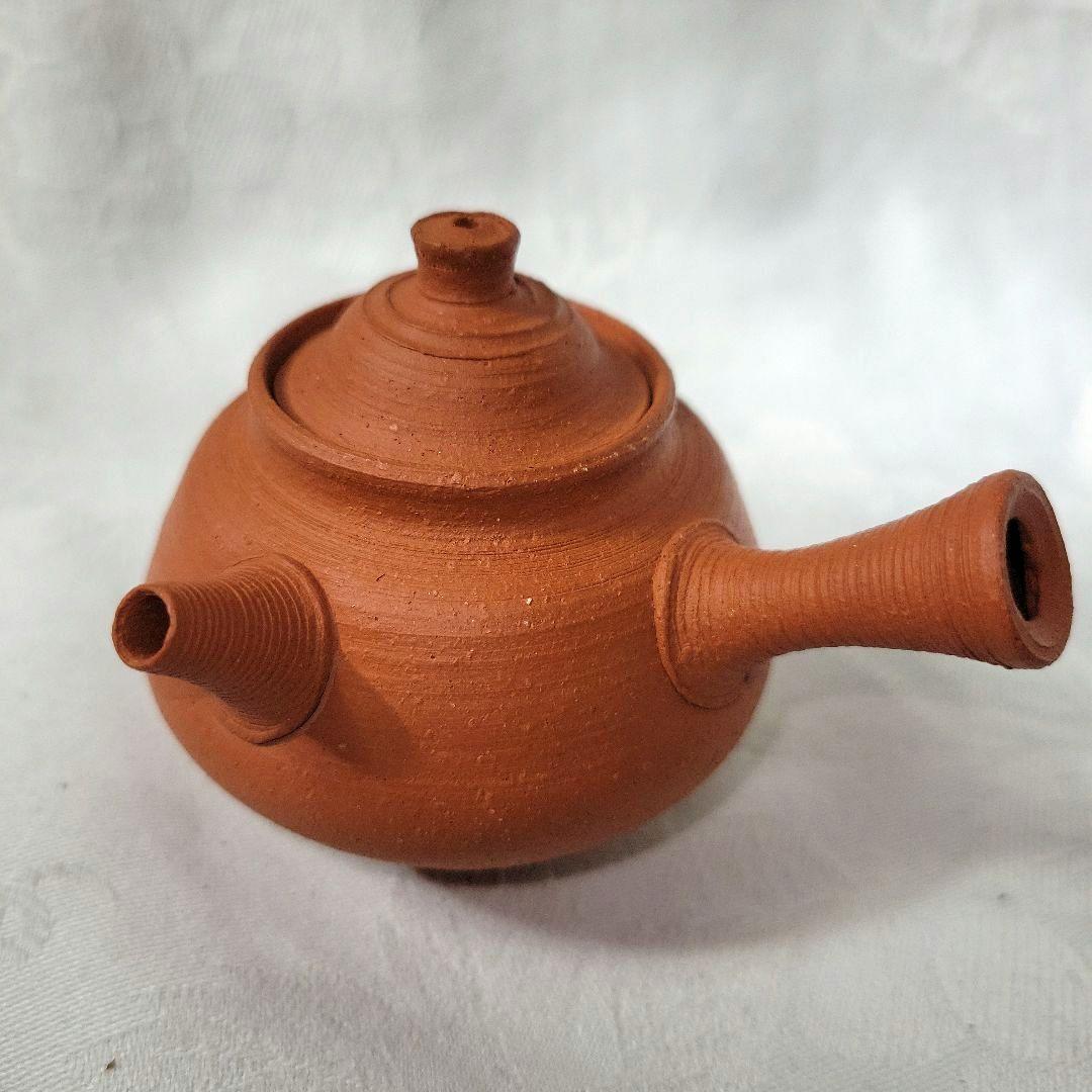 中国 朱泥急須 （中国宜興 紫砂 朱泥急須 蓋裏銘有 煎茶道具