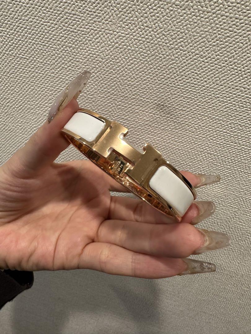 エルメス ブレスレット クリッククラック　バングル　レッド×シルバー エルメス ブレスレット クリッククラックバングル レッド