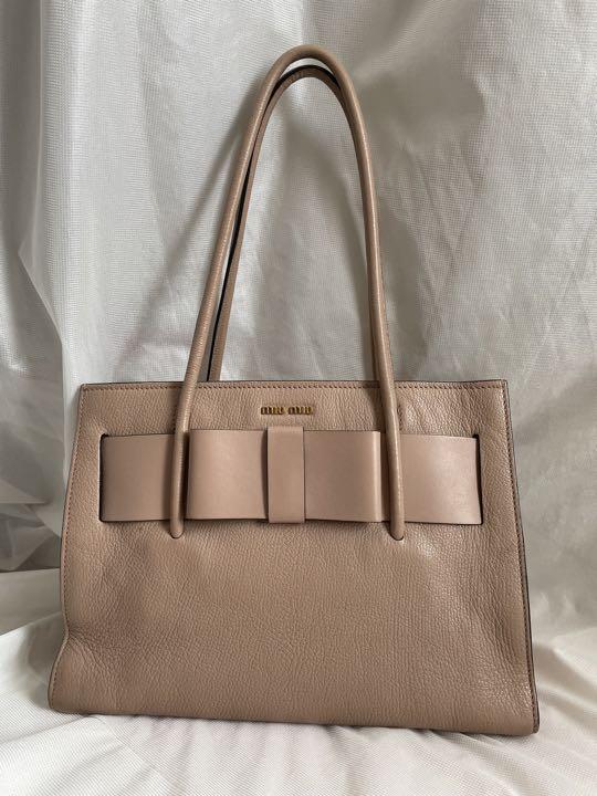 MIU MIU★ミュウミュウ マドラス トートバッグ ミュウ ミュウ Miu Miu トートバッグ ブラック レザー トート