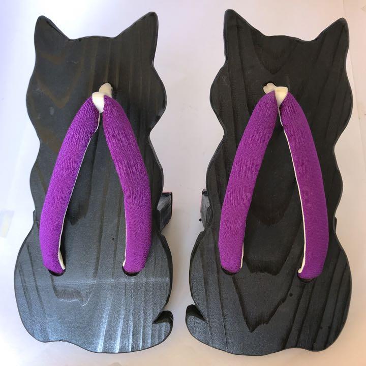げ太郎】吉野杉ぽっちゃり猫下駄【黒塗装】 （ボークス、彩色を