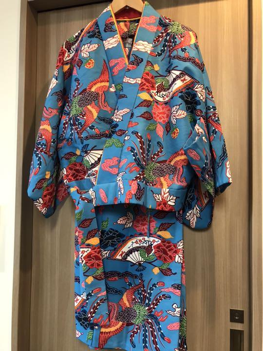 古い　紅型　沖縄　着物 振袖：R157 紅型 花鳥家☆(絹)│ 振袖レンタル │ 京都着物