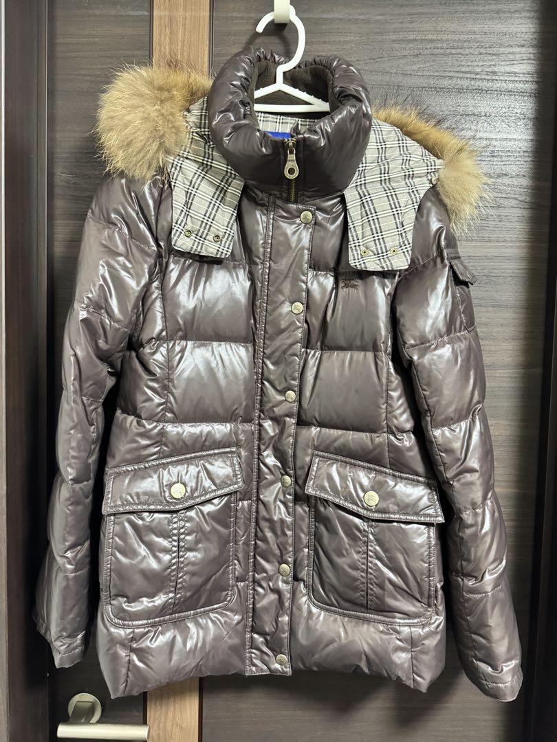 限定値下げ　BURBERRY　ダウン　ファー　ジャケットコート　40 BURBERRY バーバリー ブラウン ダウンジャケット ファー付き 40