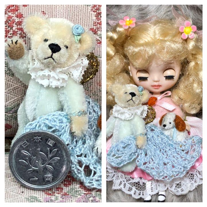ミニチュアテディベア 有名作家様 極小ベアとワンコ