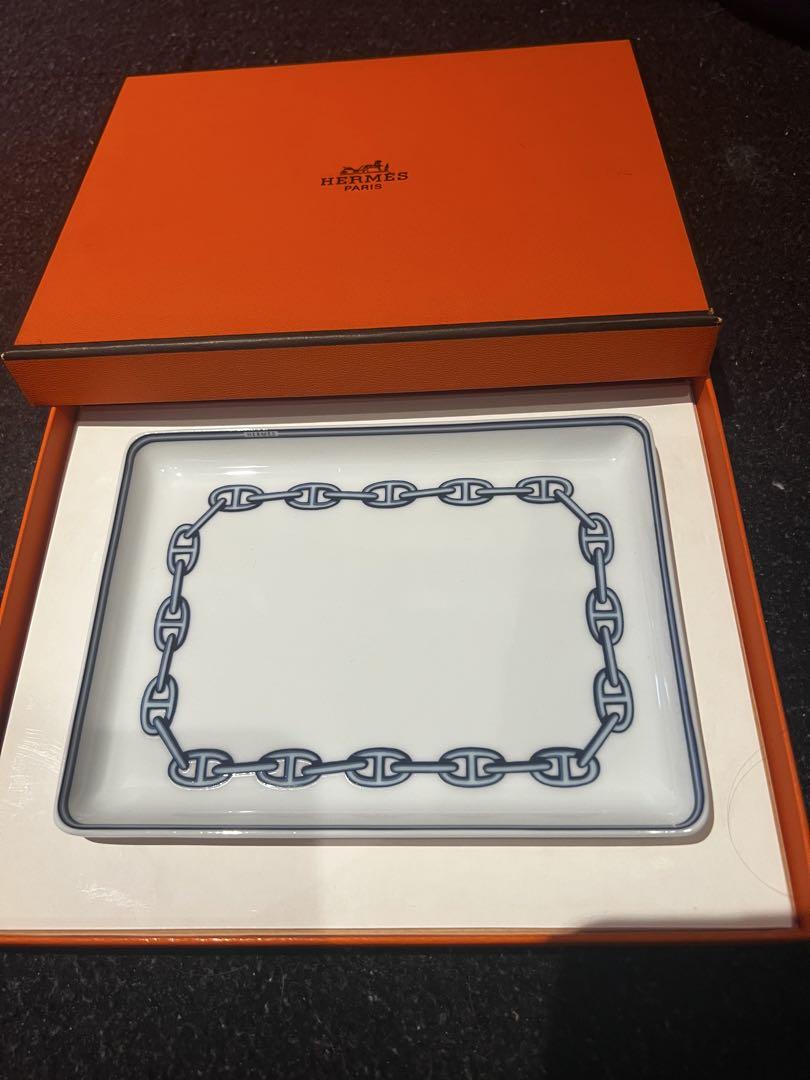 HERMES チェーンモチーフ 皿 新品 貴重 エルメス チェーンモチーフ 皿 約30cm x 20cm（豪華