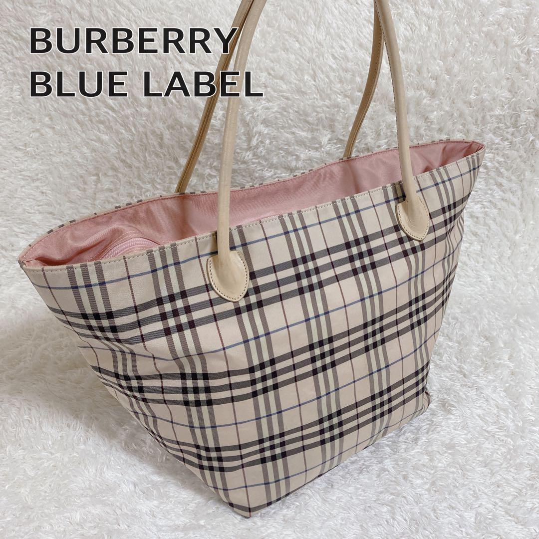 BURBERRYバーバリーブルーレーベル　ノバチェック　舟形トートバッグ三陽商会 BURBERRY BLUE LABEL バーバリーブルーレーベル ノバチェック