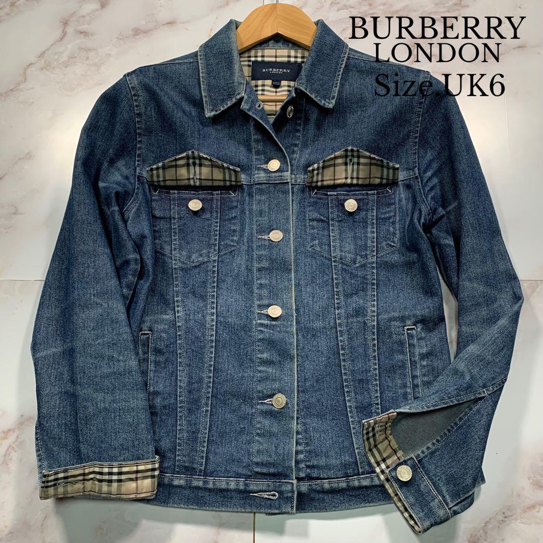 BURBERRY LONDON バーバリー 裏地チェック デニムジャケット BURBERRY LONDON バーバリー デニムジャケット ノバチェック 38