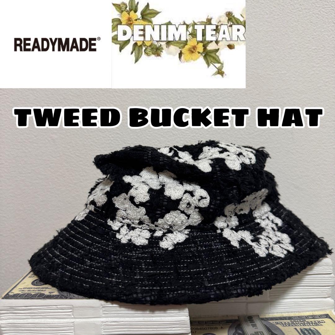 READY MADE DENIM TEARS ツイードバケットハット　黒 READYMADE x DENIM TEARS COTTON WREATH TWEED BUCKET HAT