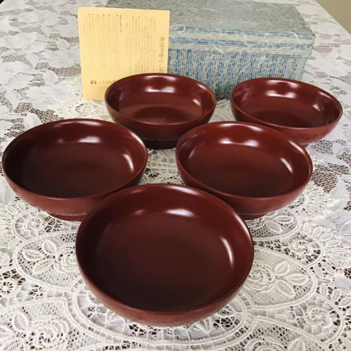 【お値下げ】　【新品・未使用】　浄法寺塗　多用椀　5個セット 浄法寺塗 多用鉢 多用椀 5客揃 （ペア手付き汁椀 コーヒーカップ