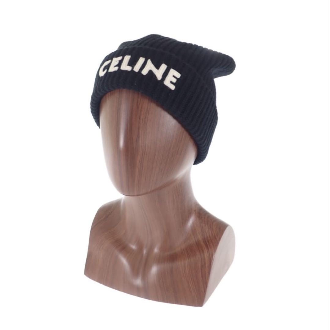 CELINE セリーヌ ニット帽 エンブロイダリー ブラック 黒 売り切り CELINE - セリーヌ CELINE ニットキャップの通販 by KOMEHYO