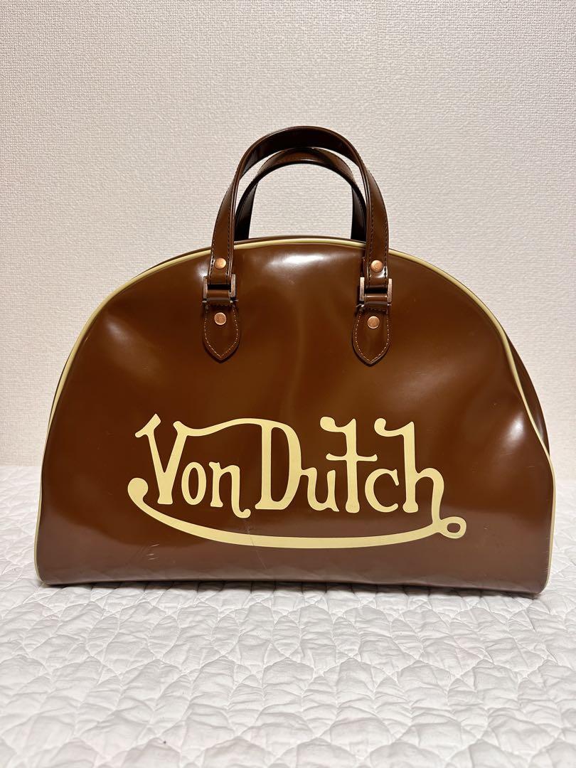 VonDutch ボンダッチ　エナメルボストンバッグ 美品 VonDutch ボンダッチ ボストンバッグ エナメル ネイビー