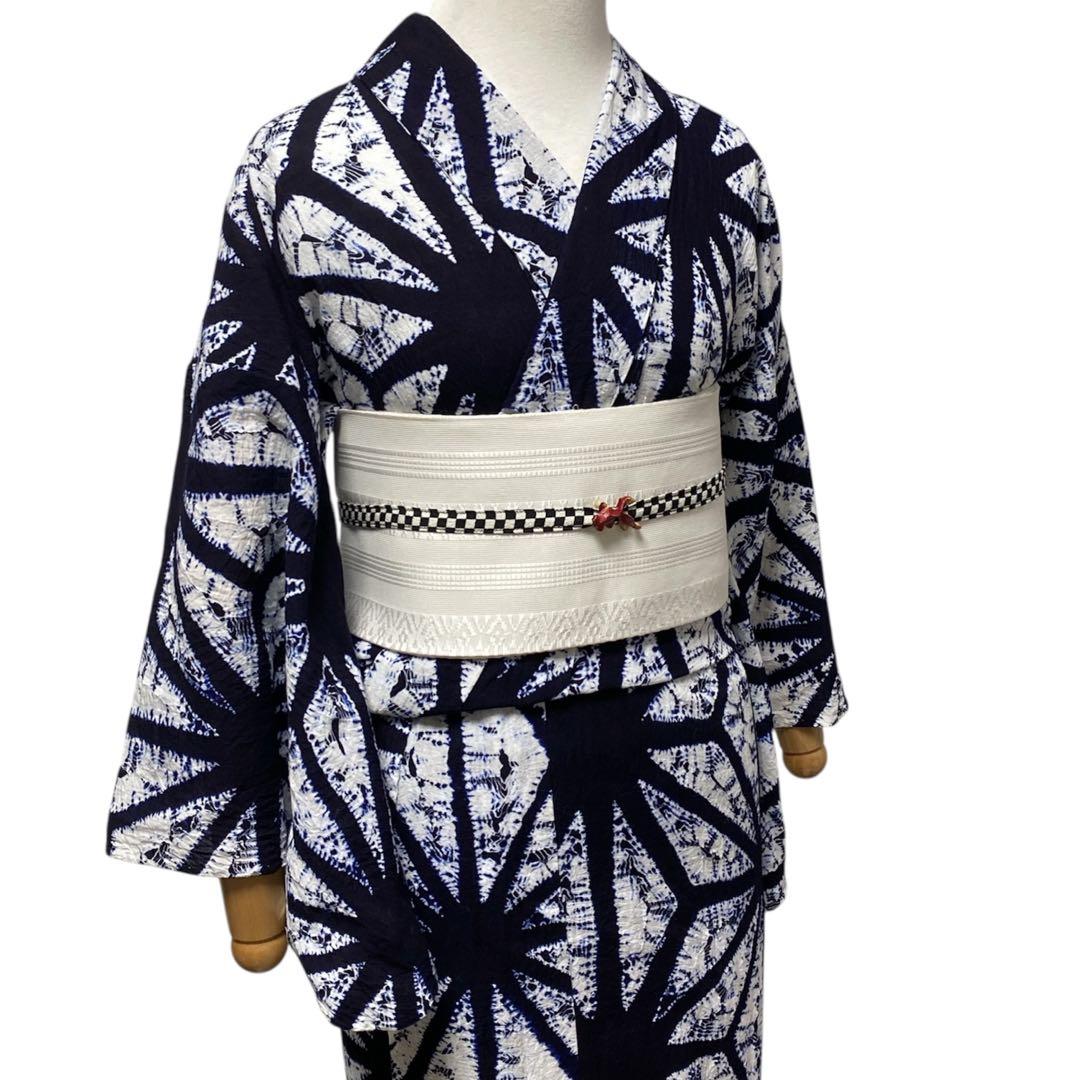 ̮⃝ 身丈156 麻の葉 絞り浴衣 有松絞り yukata（新発売の 有松
