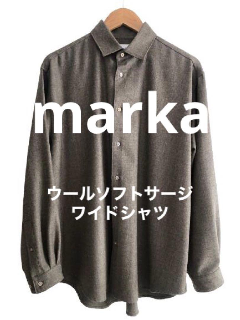 marka マーカ　ウールソフトサージワイドシャツ　TOPMOCHA　サイズ１ marka マーカ ウールソフトサージワイドシャツ TOPMOCHA サイズ