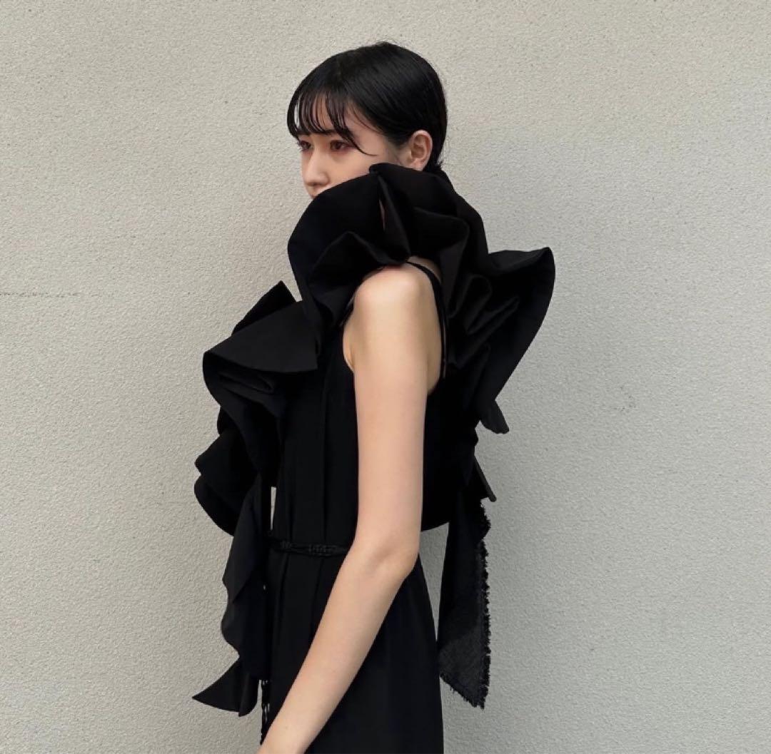 小物 marge tokyo Suede ruffle scarf Black Suede ruffle scarf (black) - MARGE Online Shop