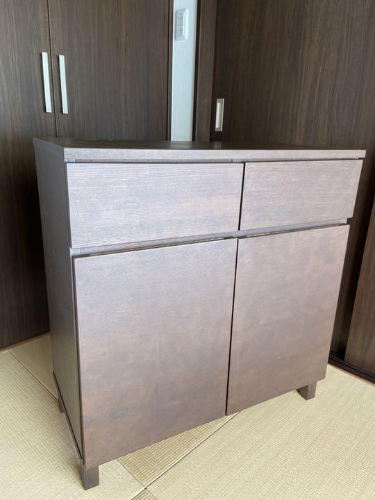 良品計画　無垢材キャビネット　テーブル　引き出し 無垢材デスクキャビネット（引出2段）・オーク材 | 無印良品