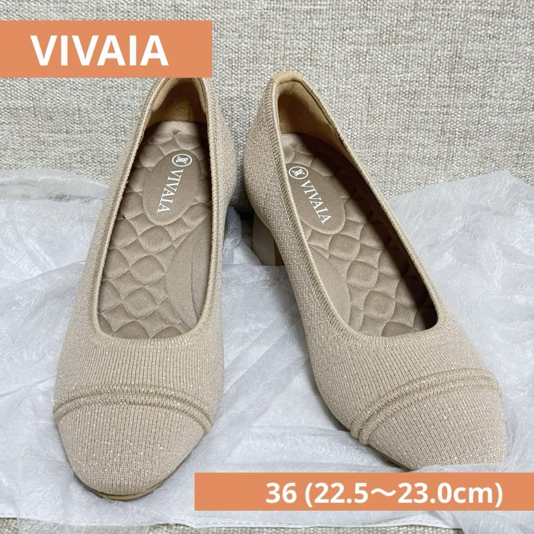美品】VIVAIAビバイア ラウンドトゥ チャンキーヒール パンプス