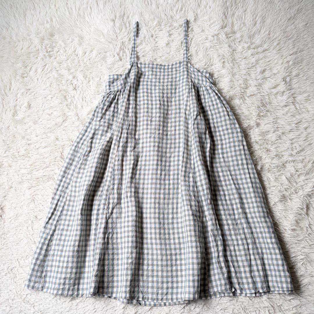 nest Robe リネンカラーギンガムタッセル吊りスカート 24ss Free