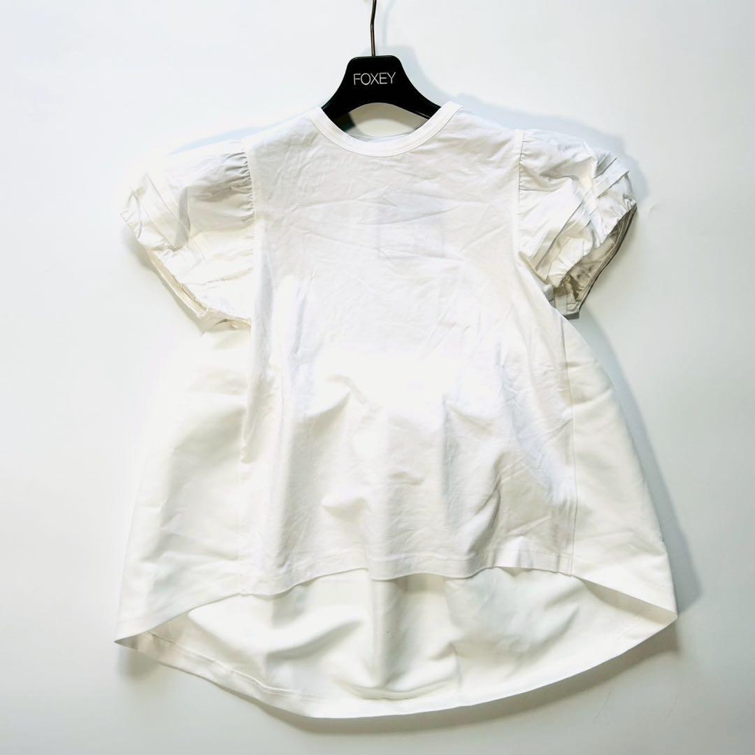 新品 ヨーコチャン バックヘムフリル パフスリーブ ブラウス