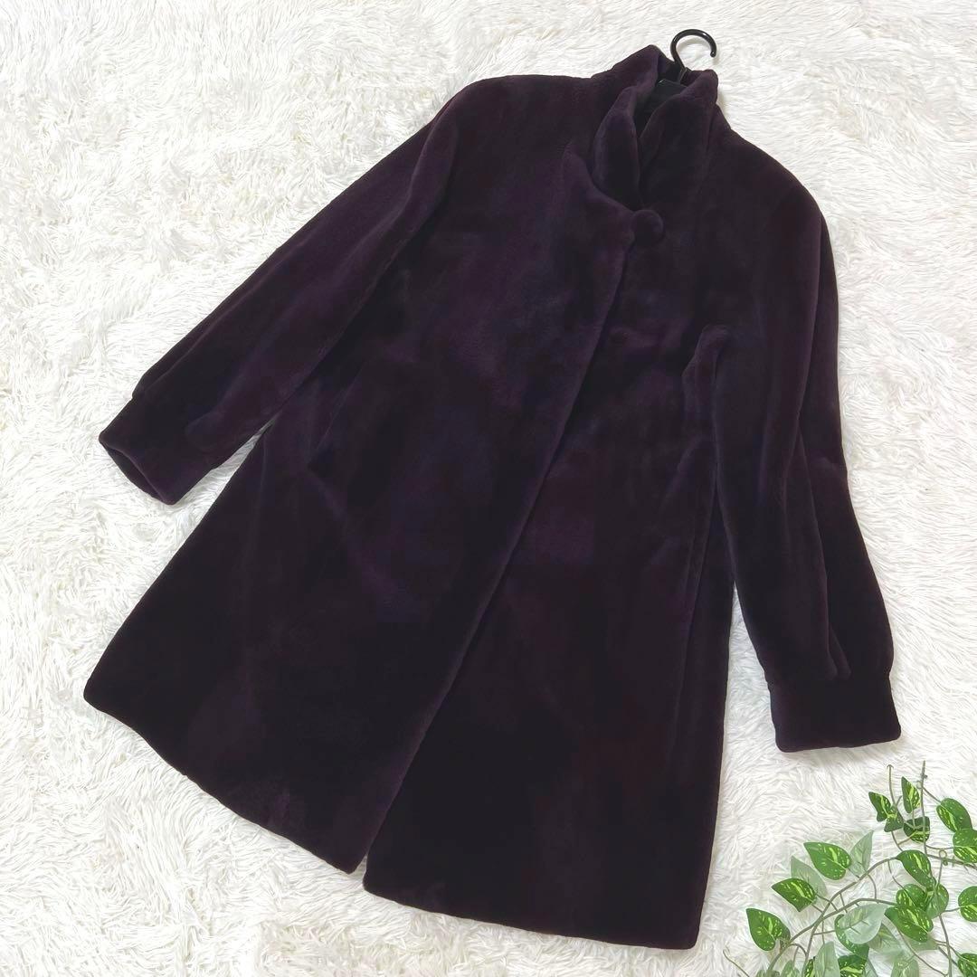 美品/高級 サガミンク 毛皮 ファーコート パープル （楽天市場