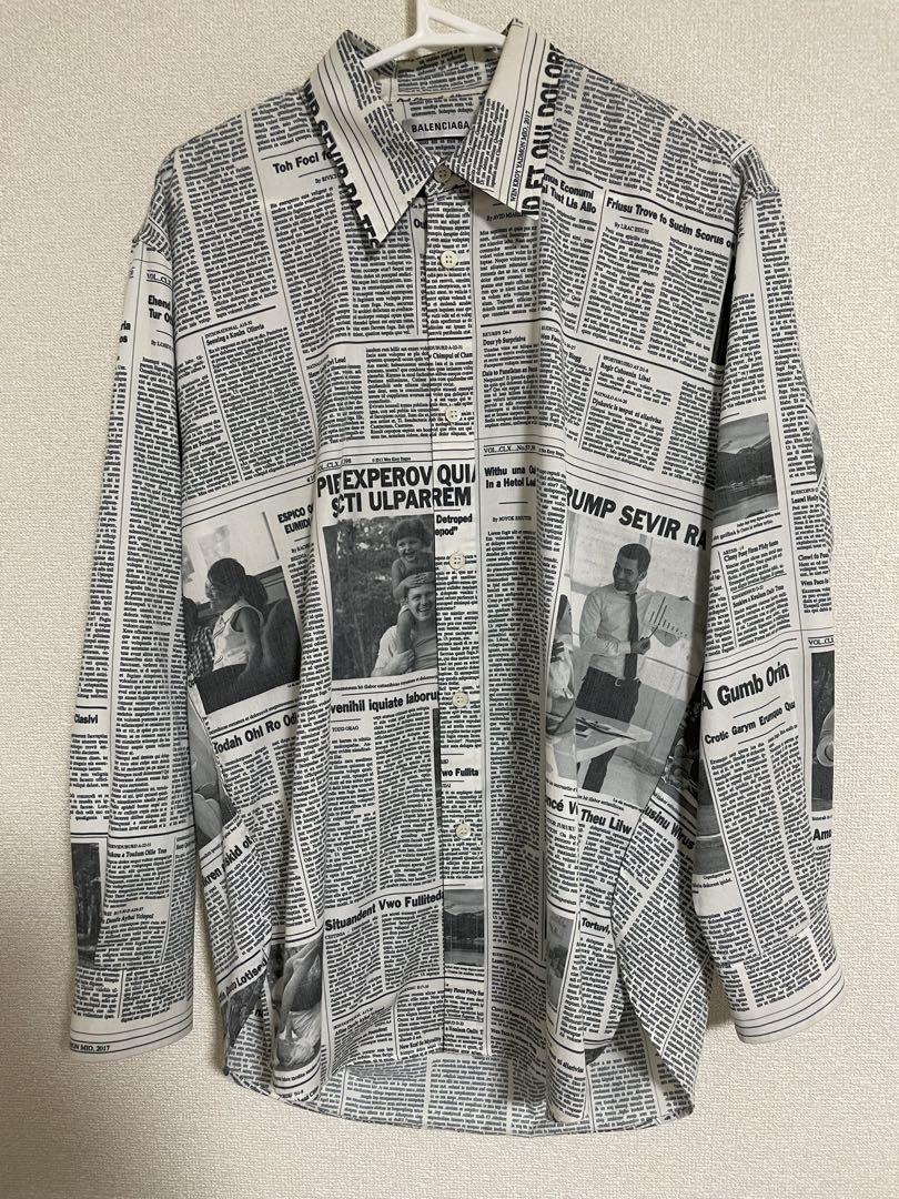 BALENCIAGA 新聞プリントシャツ サイズ34 （BALENCIAGA