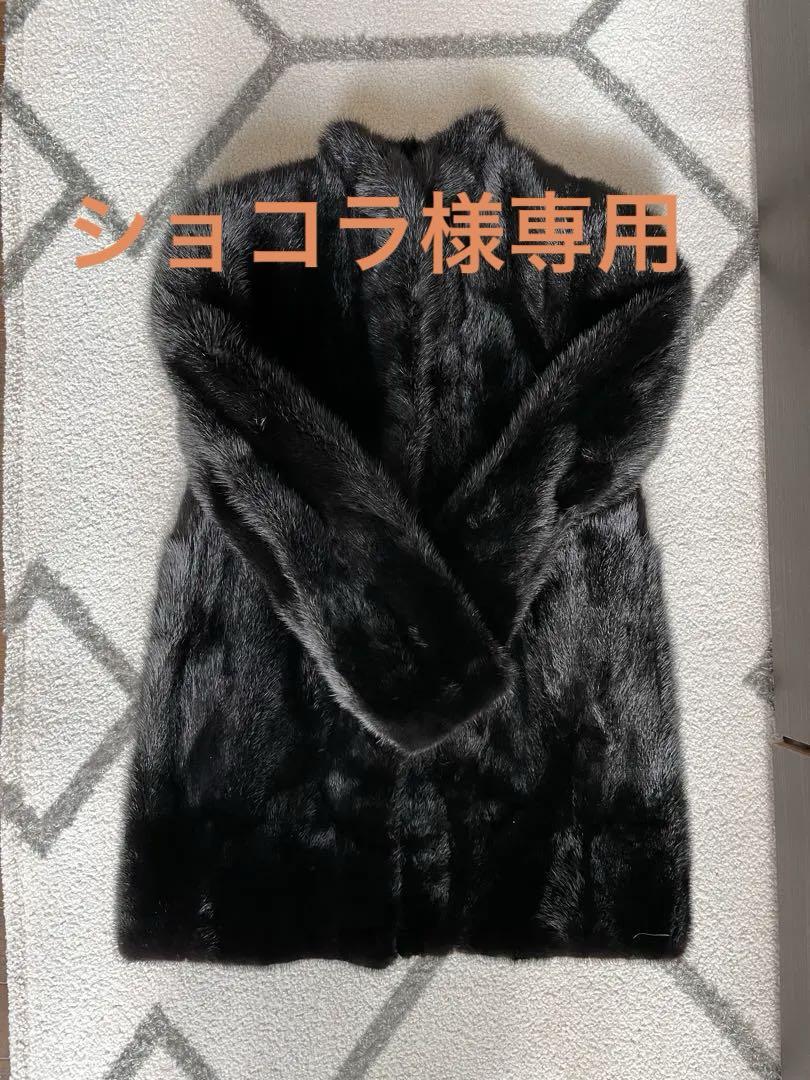 【美品】リアルファーコート　セーブル　黒　11号 着回し抜群 美品】リアルファーコート セーブル 黒 11号 着回し抜群（毛皮