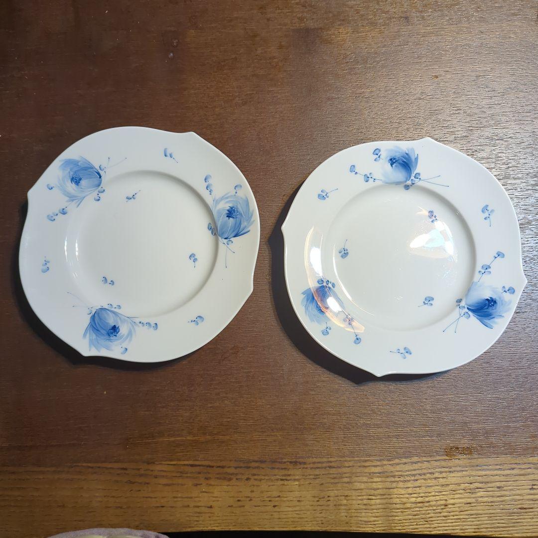 マイセン 青い花 19cm ケーキプレート 2枚セット Meissen