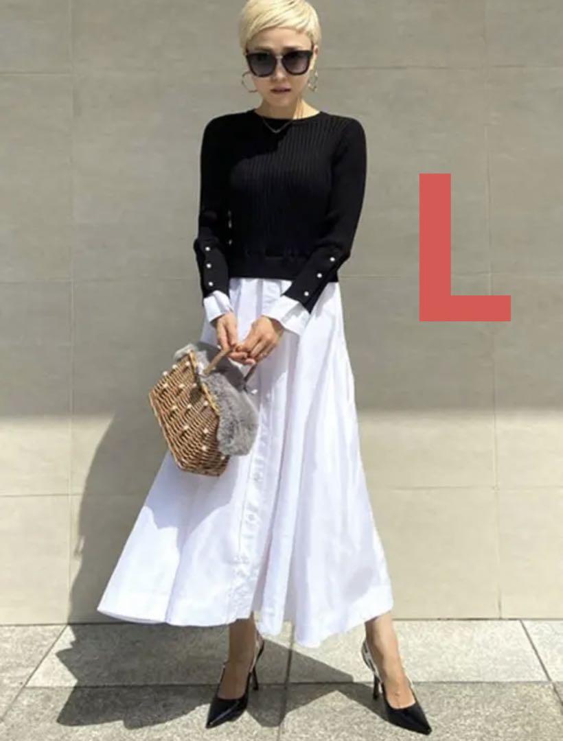 レア✨大人気完売品　JENNE バックパール大人フレンチドッキングワンピース　M チュールドッキングニットワンピース｜JENNE(ジェンヌ)公式通販